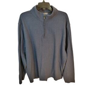 Van Heusen Navy Blue Flex Ottoman Quarter Zip Pullover Sweatshirt Men's 2XL